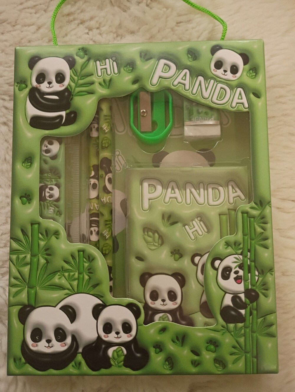 Panda Themed Stationery Set - Green